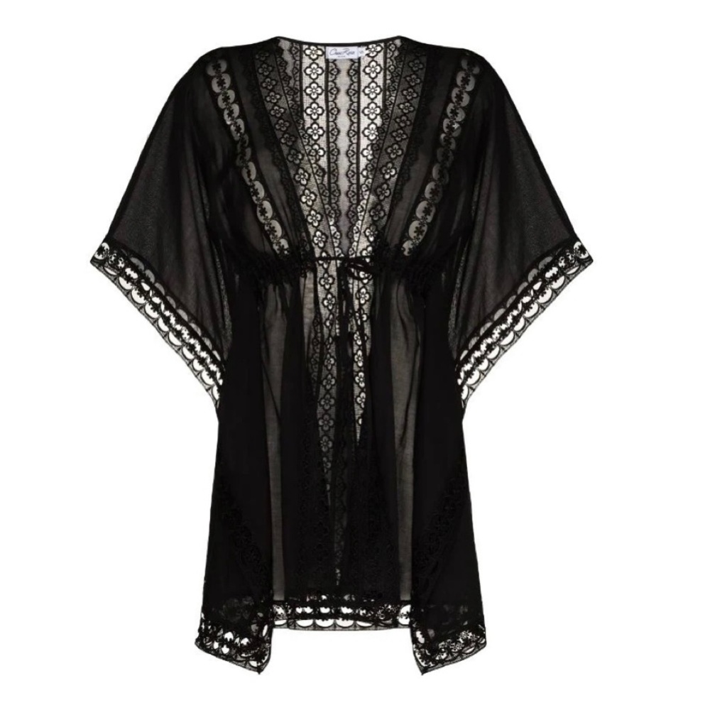 CHARO RUIZ IBIZA Embroidered Cover Up - Black
